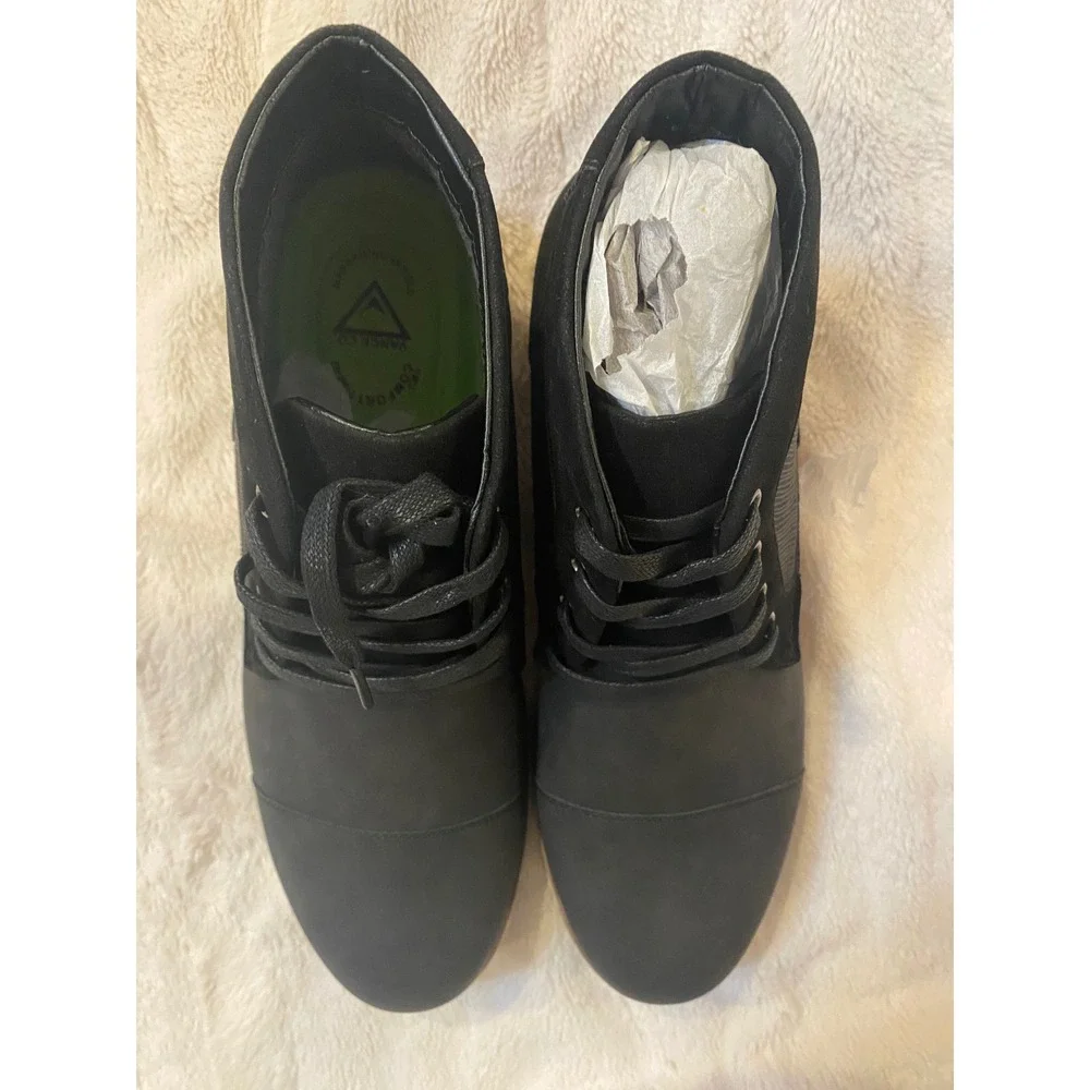 Vance Co Mens‎ Black Tru Comfort Foam Chukka Boots Cap Toe Lace Up Casual Shoes